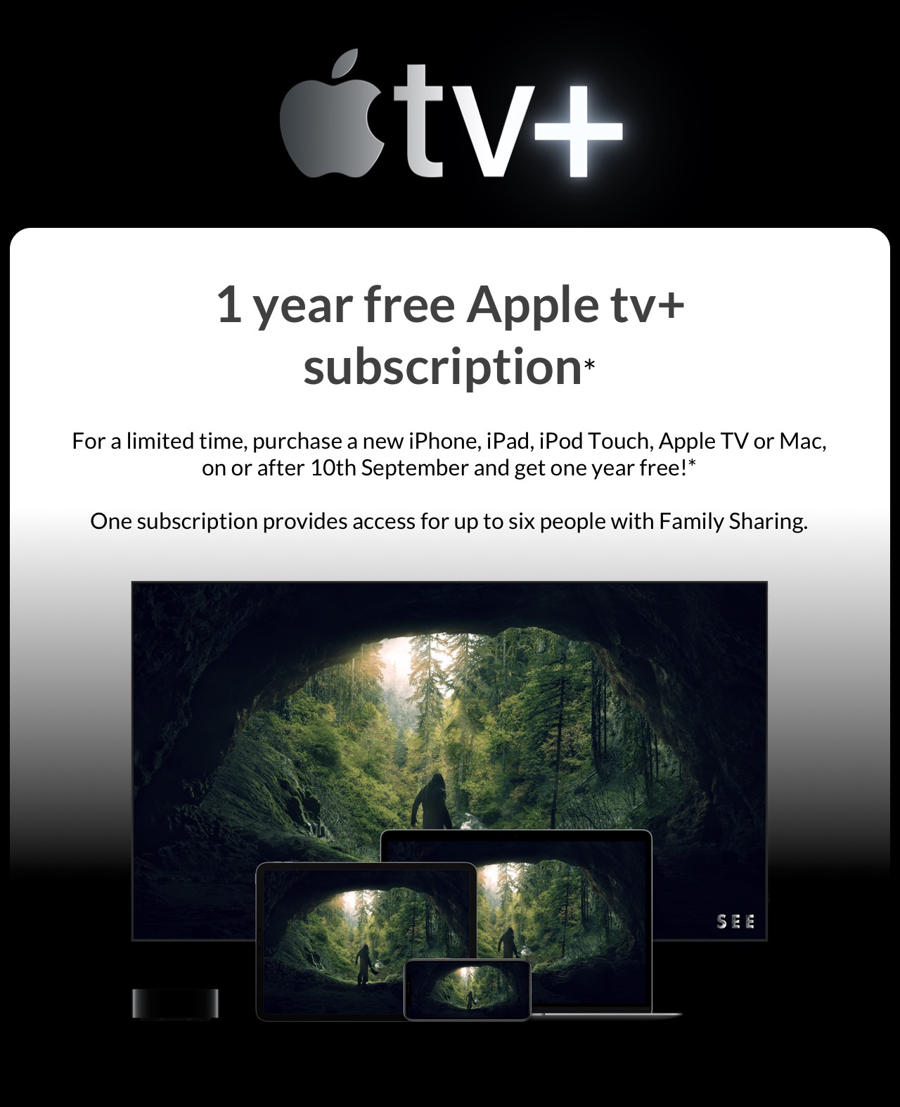  1 year free Apple TV+ *