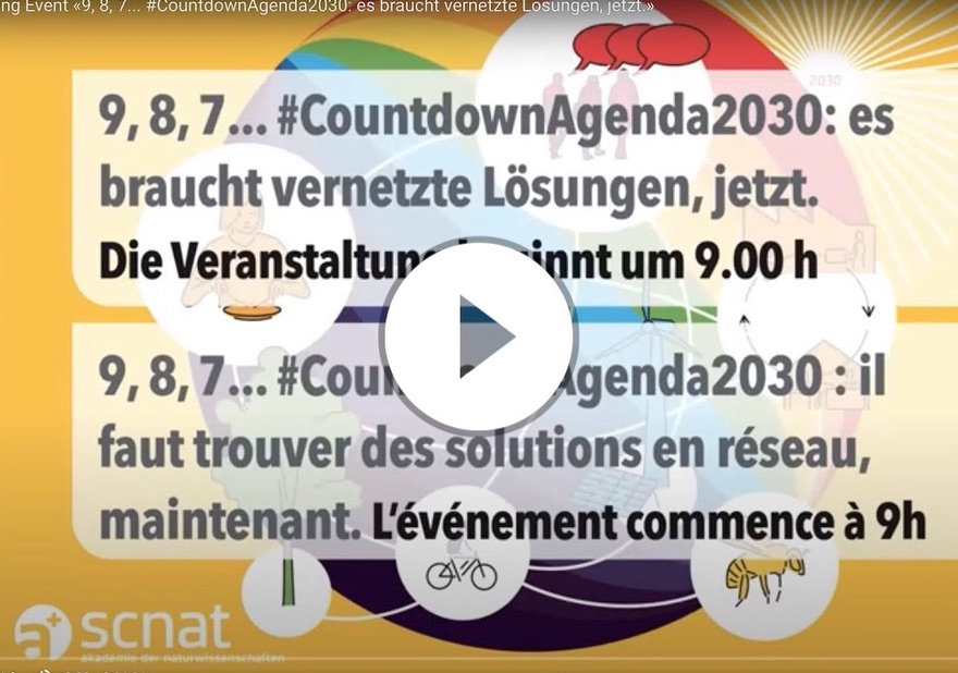 Recording Event «9, 8, 7... #CountdownAgenda2030: es braucht vernetzte Lösungen, jetzt.»