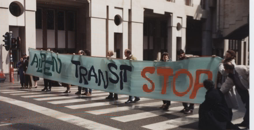 Romed Aschwanden, Protestgruppe in den Strassen von Brüssel