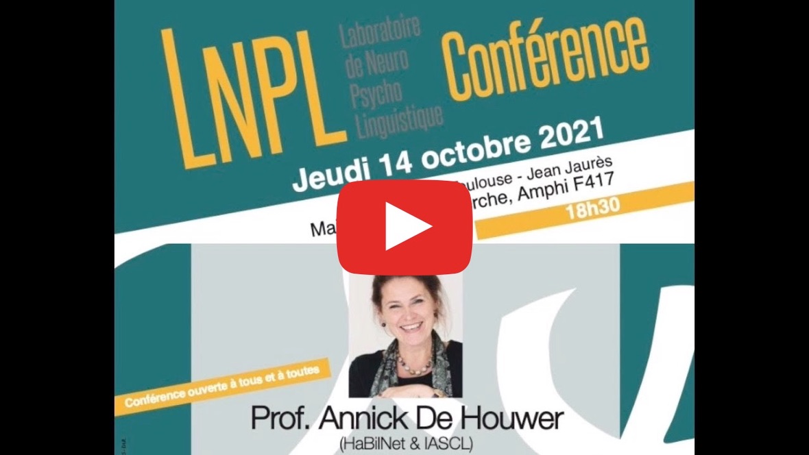 Une conférence sur « Le bilinguisme au sein de la famille » par Annick De Houwer